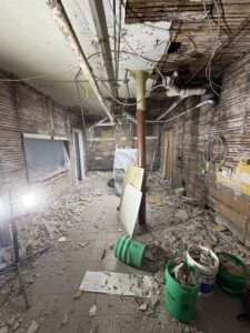 Basement Kitchen during plaster removal