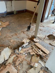 Dr Billye Brim Hall entryway - old floor removal