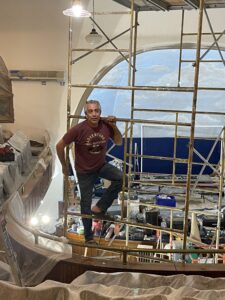 Max during sanctuary renovation 2022