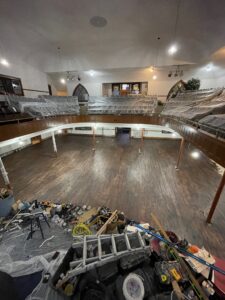 Sanctuary - new floor with stain